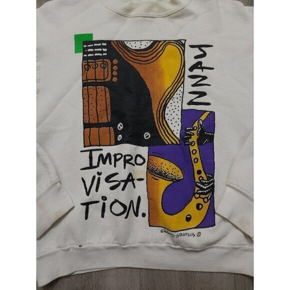 Vintage Jazz Improvisation Music Sweatshirt Art to Wear Gravity Graphics - Picture 3 of 10